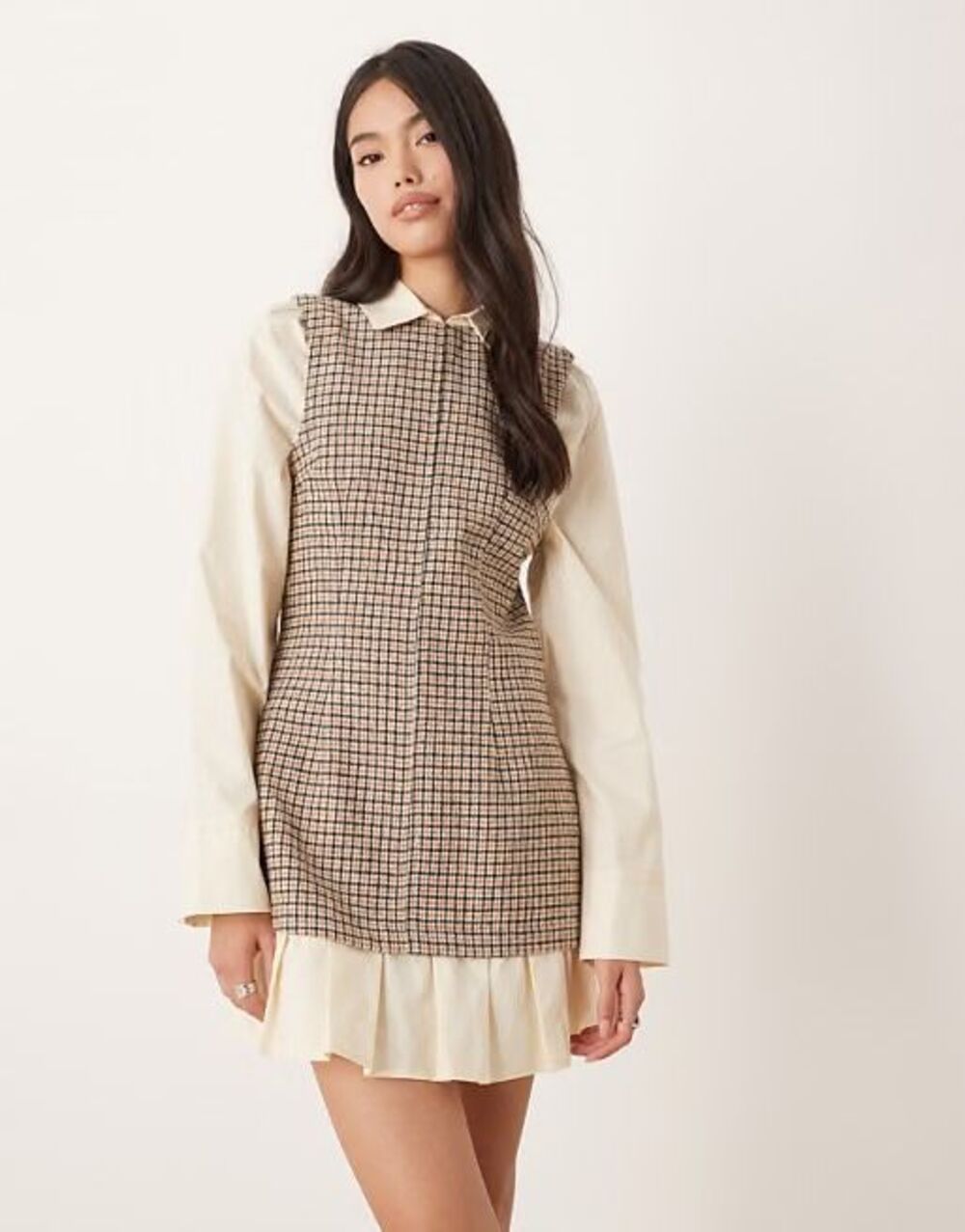 New ASOS DESIGN Shirt Hybrid Mini Dress With Peplum Hem Size 6